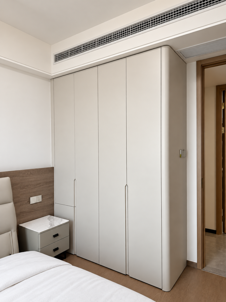Aluminium honeycomb wardrobe cabinet with curved edge