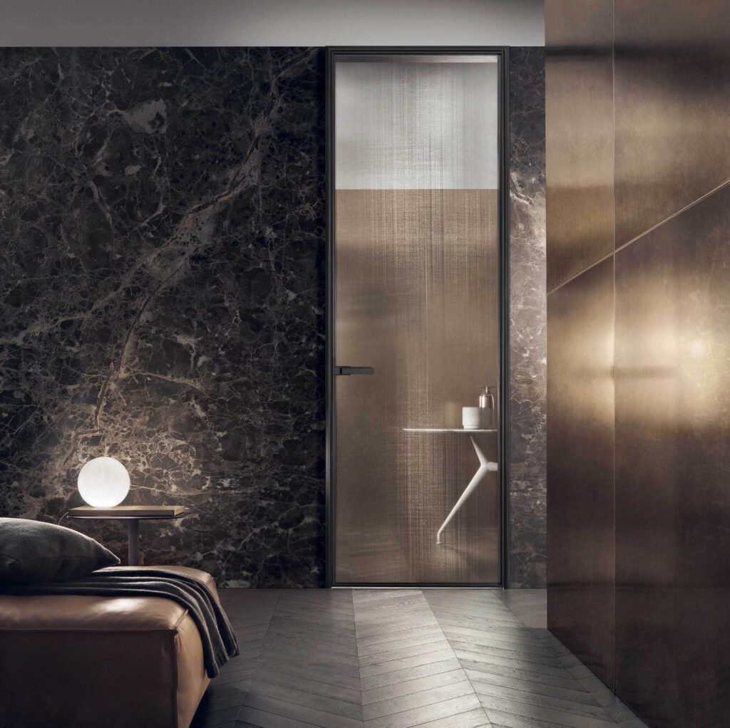 Danza Aluminium Framed Glass Bedroom Doors