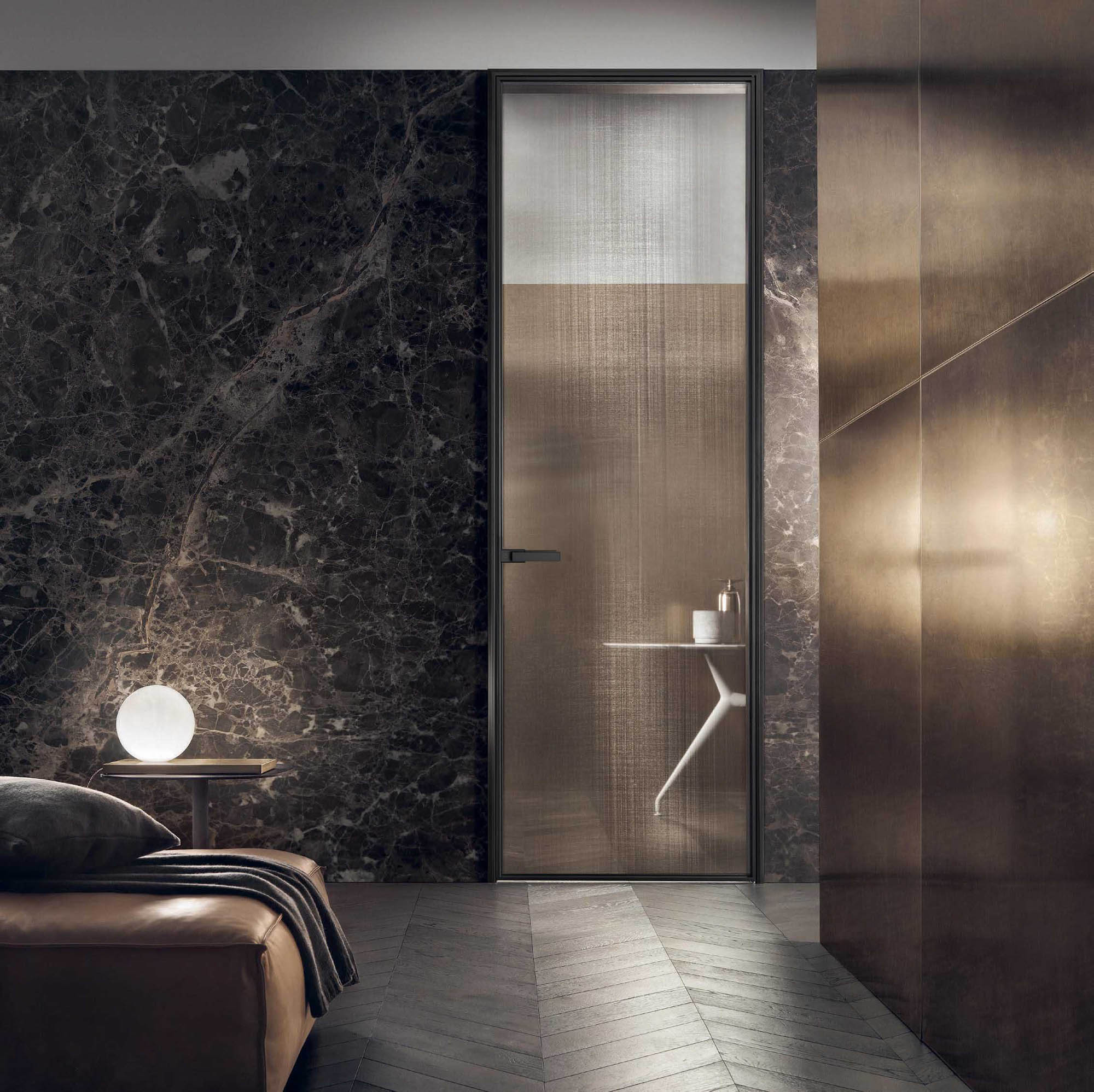 Danza Aluminium Framed Glass Bedroom Doors
